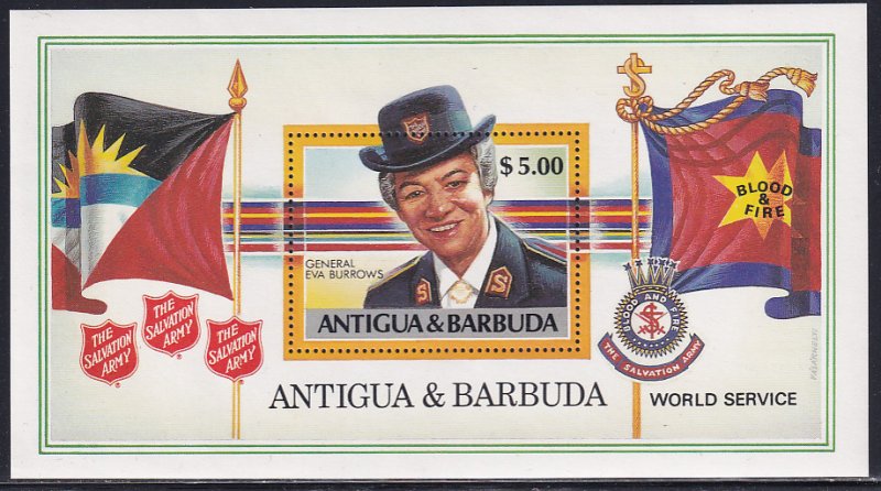 Antigua Barbuda 1988 Sc 1091 General Eva Burrows Salvation Army Stamp SS MNH
