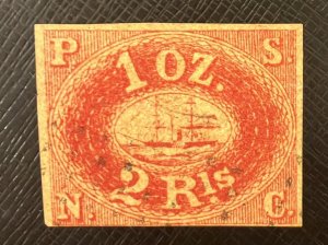 O) PERU, FAKE REPRINTS CANCELLATION,  SAIL AND STEAMSHIP 2r ship sails eastward