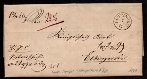 $German Stampless Cover, Gottingen-Elbingerode (1843) ore paid tax 2 sgr.