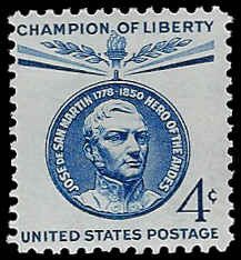 U.S. #1125 MNH; 4c Jose de San Martin - Champion of Liberty (1959)