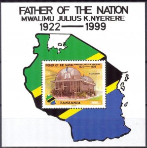 Tanzania 2000 Father of the Nation M. J. K. Nyerere Maps Flags S/S MNH