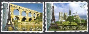 United Nations #915-916  39¢ & 84¢ World Heritage Sites - France (2006). Used.