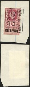 Isle of Man QEII One Pound Type Revenues used on Piece