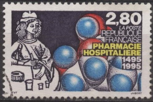 France 2495 (used) 2.80fr hospital pharmacy (1995)