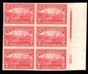 MOMEN: US STAMPS #373 INTACT PLATE BLOCK OF 6 MINT OG NH XF LOT #91940