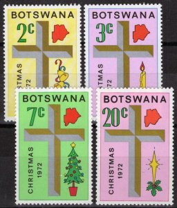 ZAYIX Botswana 92-95 MNH Christmas Map Cross Star Bells Candle 111022S155