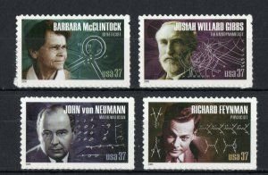 SCOTT  3906-09  AMERICAN SCIENTISTS  37¢  SET OF 4 SINGLES  MNH  SHERWOOD STAMP