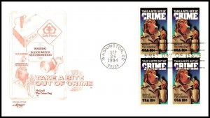 10992 OAS-CNY FDC SCOTT 2102 – 1984 20c McGruff the Crime Dog, Crime Prevention