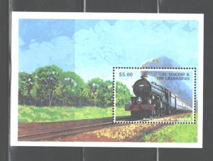 ST. VINCENT & GRENADINES  1998  TRAINS  M.S.  #2598  MNH