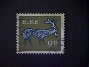 Ireland (Éire), Scott 259, used(o), 1968, stag, 9p, olive green and dark blue