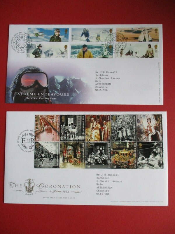 2003 GB Comm First Day Covers Complete Run Tallents House Edinburgh Used Typed