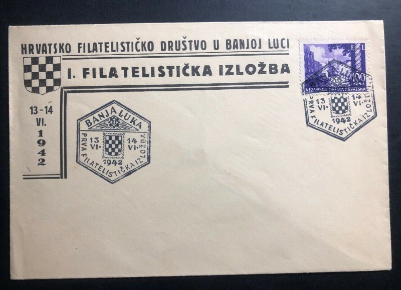 1942 Luka Croatia Germany State Philatelic Exhibition Cover FDC Sc#48