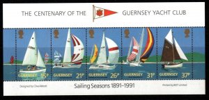 GUERNSEY SGMS529 1991 CENTENARY OF GUERNSEY YACHT CLUB MNH