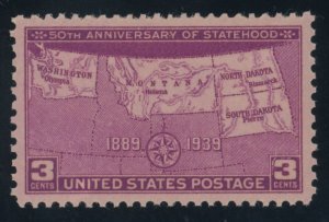 US Stamp #858 50th Anniversary Statehood 3c - PSE Cert - SUP 98 - MNH - SMQ $95