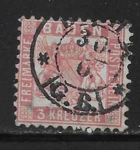 German States - Baden 20 3kr Arms single Used