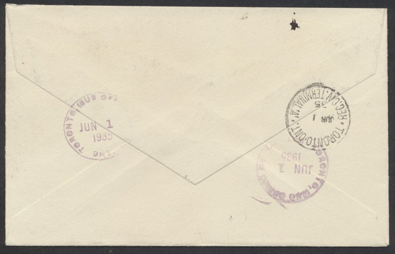 1935 Registered Cover Toronto Sub No 14 to Local Address #224 13c Charlottetown