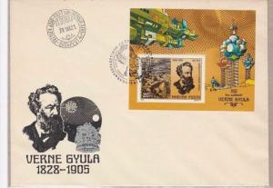 VERNE 150th ANNIVERSARY   FIRST DAY COVER WITH STAMP SHEET  REF R 1988