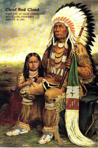 USPS FDC Ceremony Program #2175 Red Cloud Oglala Sioux Great Americans 1987