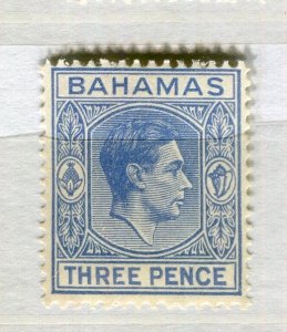 BAHAMAS; 1938 early GVI issue fine Mint hinged Shade of 3d. value