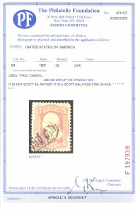 US Scott #64b Used, VF, PFC