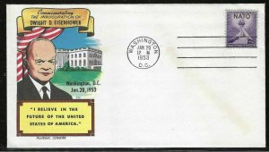 Dwight D. Eisenhower Jan. 20, 1953 Inauguration Cover, Fluegel Cachet