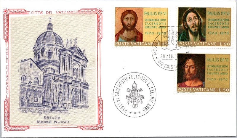 Vatican FDC 1970 - Brescia New Cathedral - Filagrano Cachet - F30840