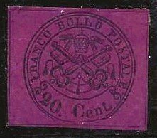 Roman States Sc# 16 Partial OG........Cat Val $190