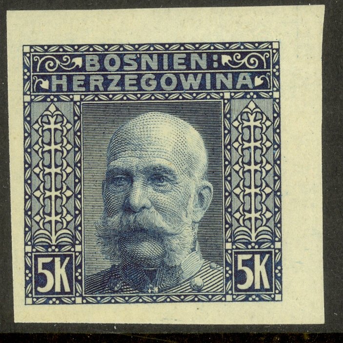 BOSNIA AND HERZEGOVINA 1906 5K FRANZ JOSEPH Imperf Sc 45b MLH