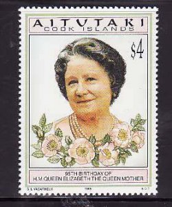 Aitutaki-Sc#511 unused NH set-Queen Mother-95th Birthday-1995-