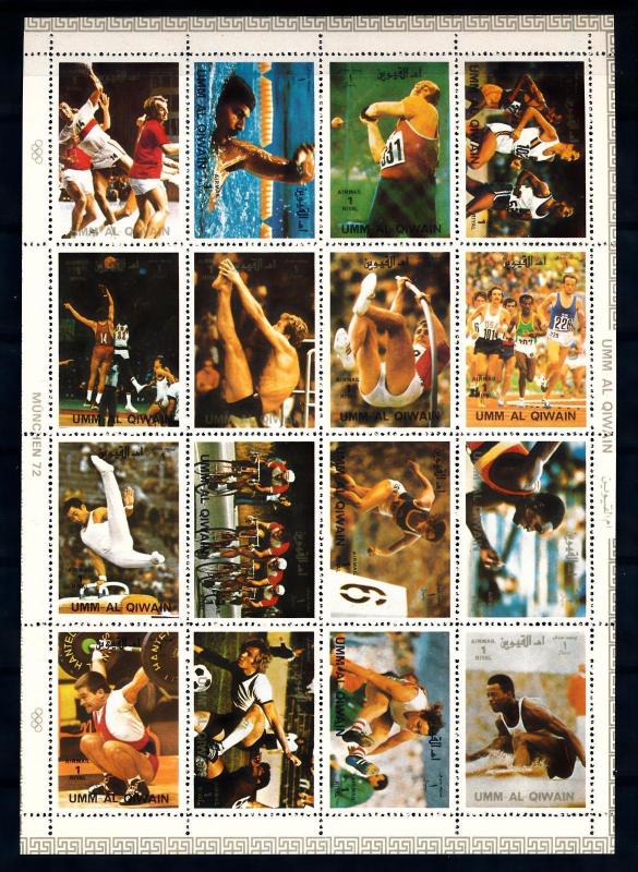 [65846] Umm al Qiwain 1972 Olympic Games Munich Football Gymnastics Sheet MNH