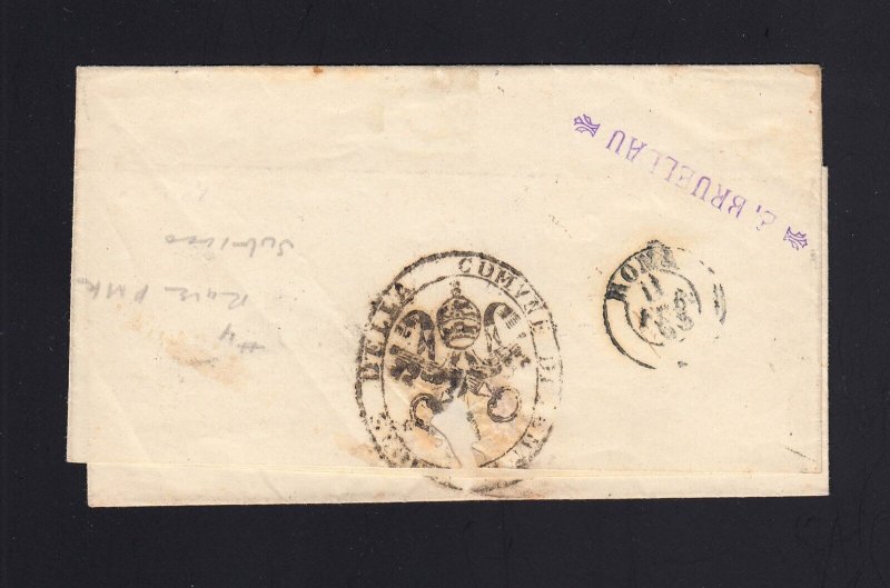 ITALIAN STATES: ROMAN STATES: Scott #3 on 1865 Cover