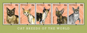 Tuvalu - Cats of the World Stamp - Sheet of 5 MNH