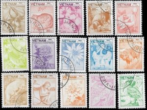 1984 Vietnam Flora and Fauna  SC# 1464-1478 Used