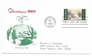 US 1384 (Me-5) 6c Christmas Scene on FDC Artmaster Cachet ECV $6.00