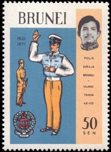 Brunei #165-167, Complete Set(3), 1971, Law Enforcement, Never Hinged