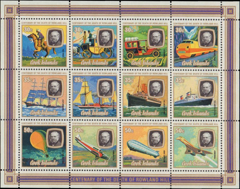 Cook Islands #514-516e, Complete Set(4), 1979, Balloons, Ships, Airplanes, Ne...