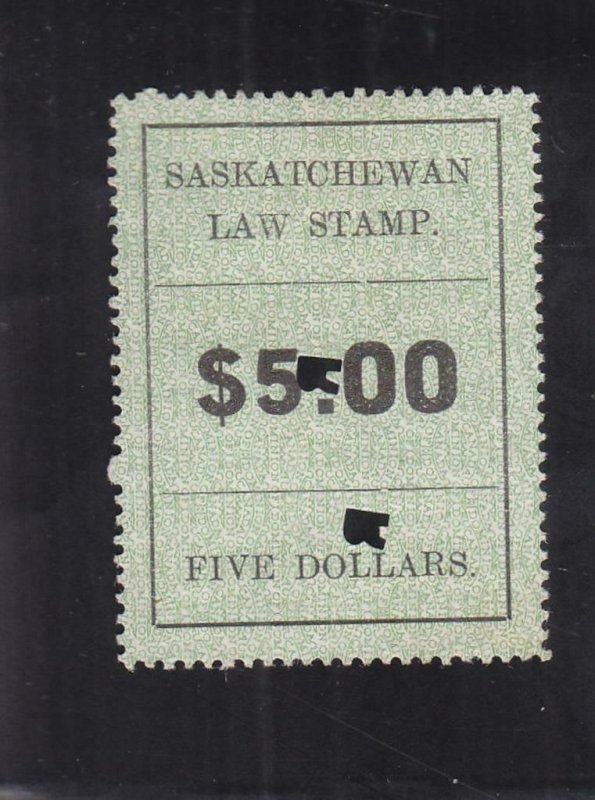 Canada: Saskatchewan Law Tax Stamp, Van Damme #SL30, Used (37077)