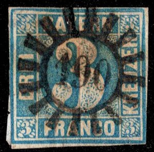 Germany Bavaria Scott 2 Used.