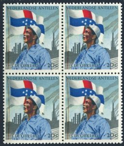 Neth Antilles 272 block/4,MNH.Michel 109. Labor Day, May 1, 1960. Worker, Flag.