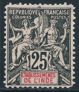 French India, Sc #10, 25c MH