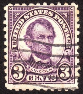 1925, US 3c, Lincoln, Used, Sc 584