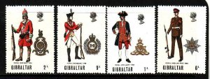 Gibraltar-Sc#226-9-unused NH set-Military-Uniforms-1969-