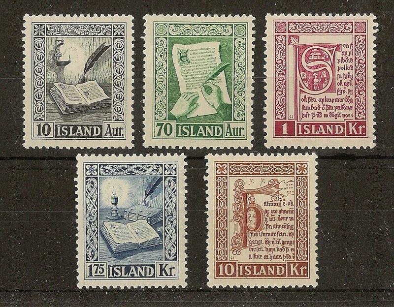 Iceland 1953 Manuscript SG319-323 Mint Cat£42