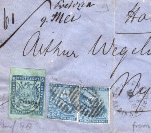 Africa TRANSVAAL British Occupation COGH Mixed Franking Cover 1879 Nijmegen i100