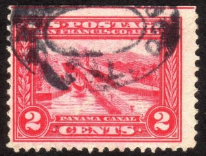 1913, US 2c, Panama canal, Used, Sc 398