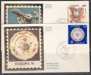 France Scott 1478-9 FDC - 1976 Europa Issue