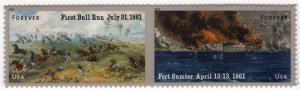 Scott #4522-4523a 1861 Civil War Joined Pair of Forever Stamps - MNH