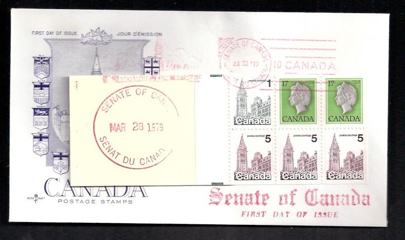 Canada 797a Booklet 1979 Rose Craft Senate U/A FDC D625