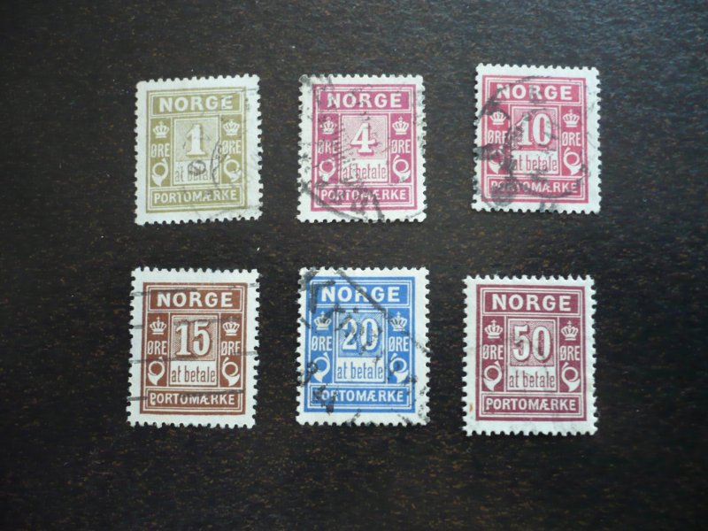 Stamps - Norway - Scott# J1-J6 - Used Set of 6 Stamps