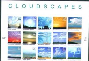 2004 sheet of stamps Cloudscapes Sc #3878